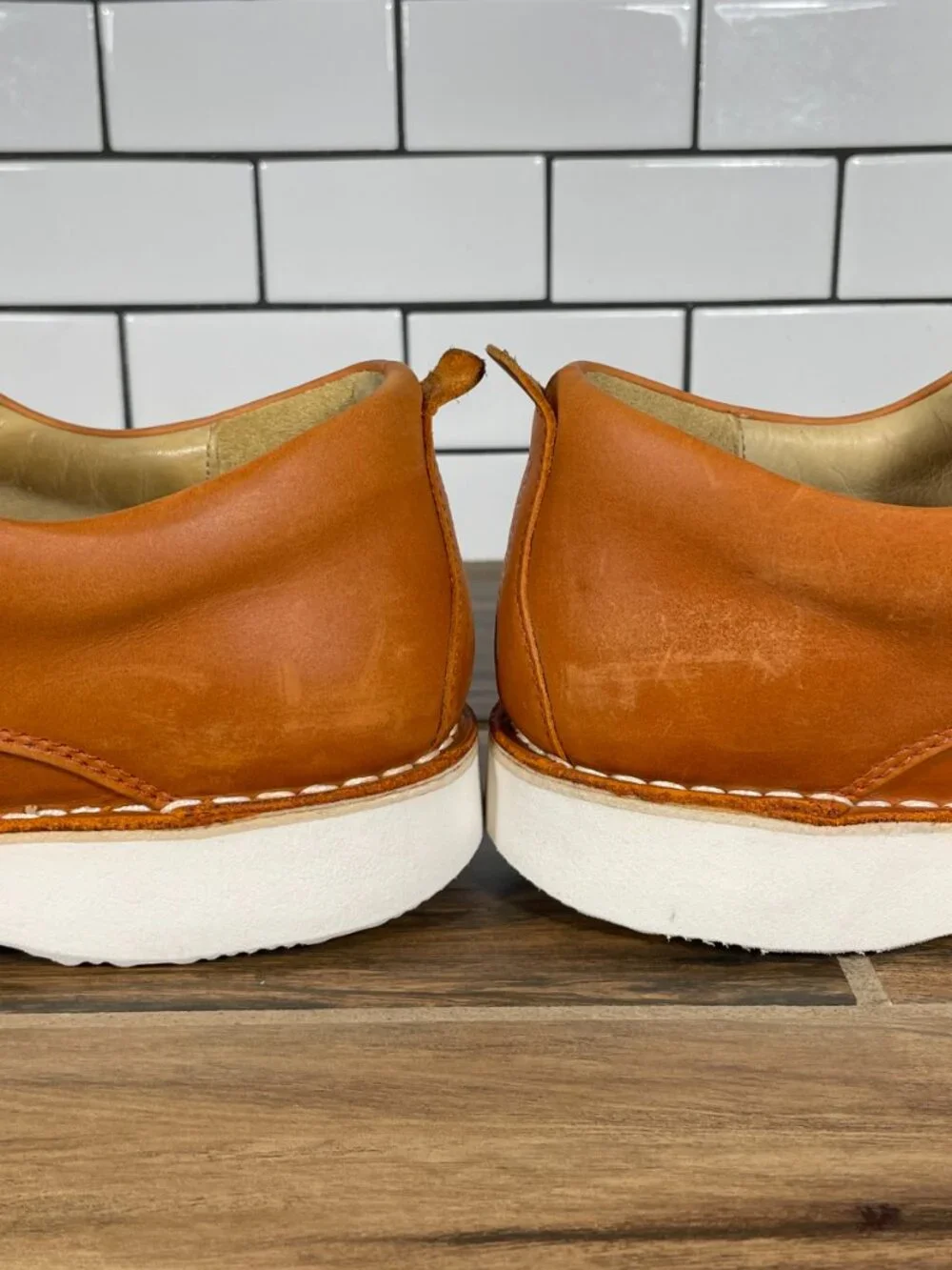 samuel hubbard Free Shoes Mens Size 10.5 Light Brown Leather Vibram Derby Oxford